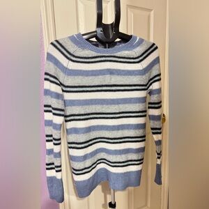 Caslon Blue, White, and Black Striped Sweater